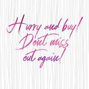 Hurry and buy! Don’t miss out again 💕